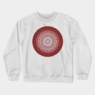 Peculiar Floral Pattern-Maroon Mandala Intricate Patterns Symmetrical Design -Koralle Crewneck Sweatshirt